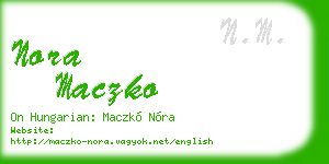 nora maczko business card