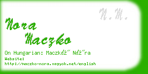 nora maczko business card